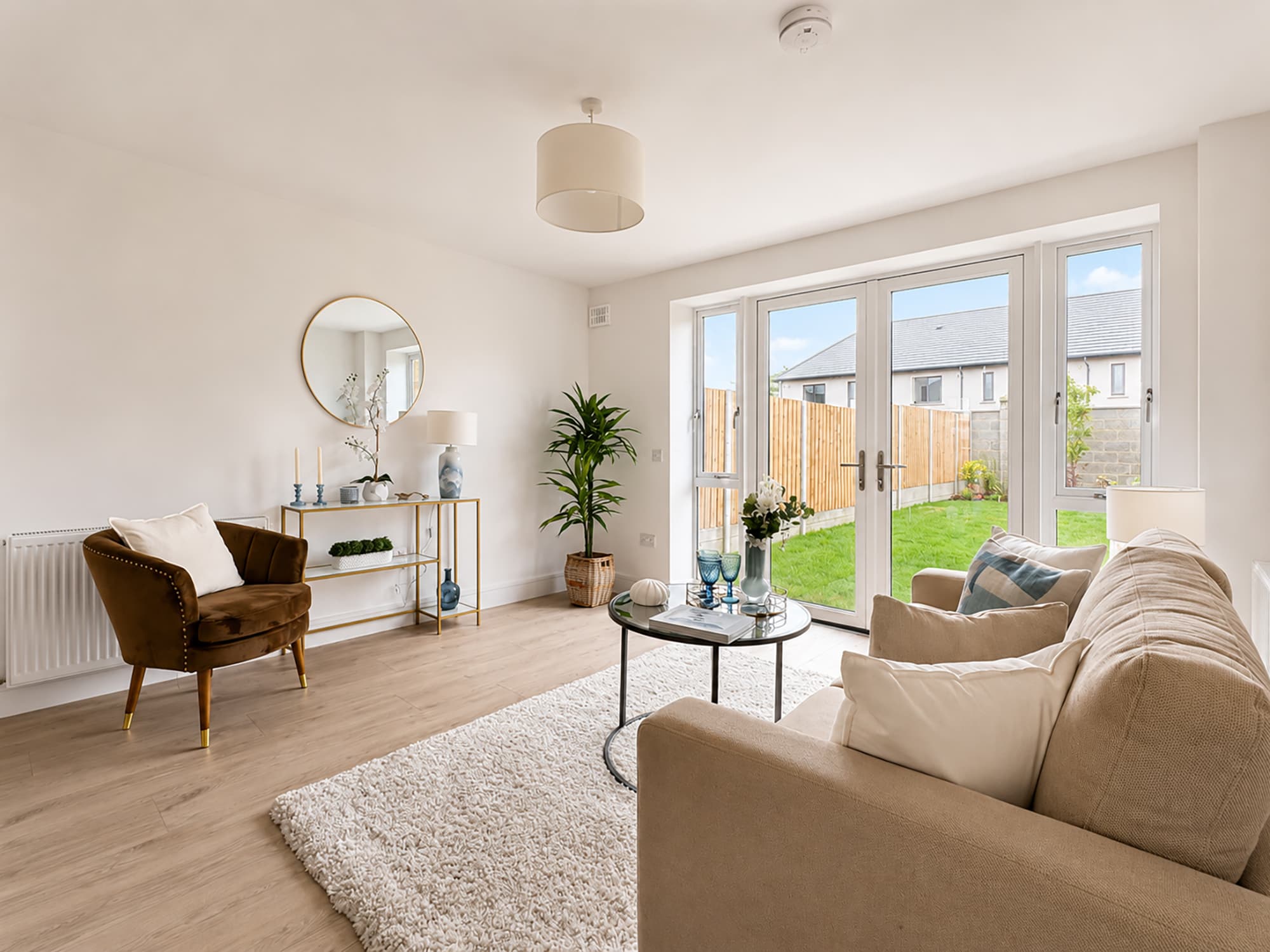 The Pine living room, opening to the garden